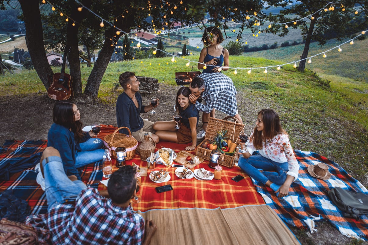 Group of Friends Eating in the Nature